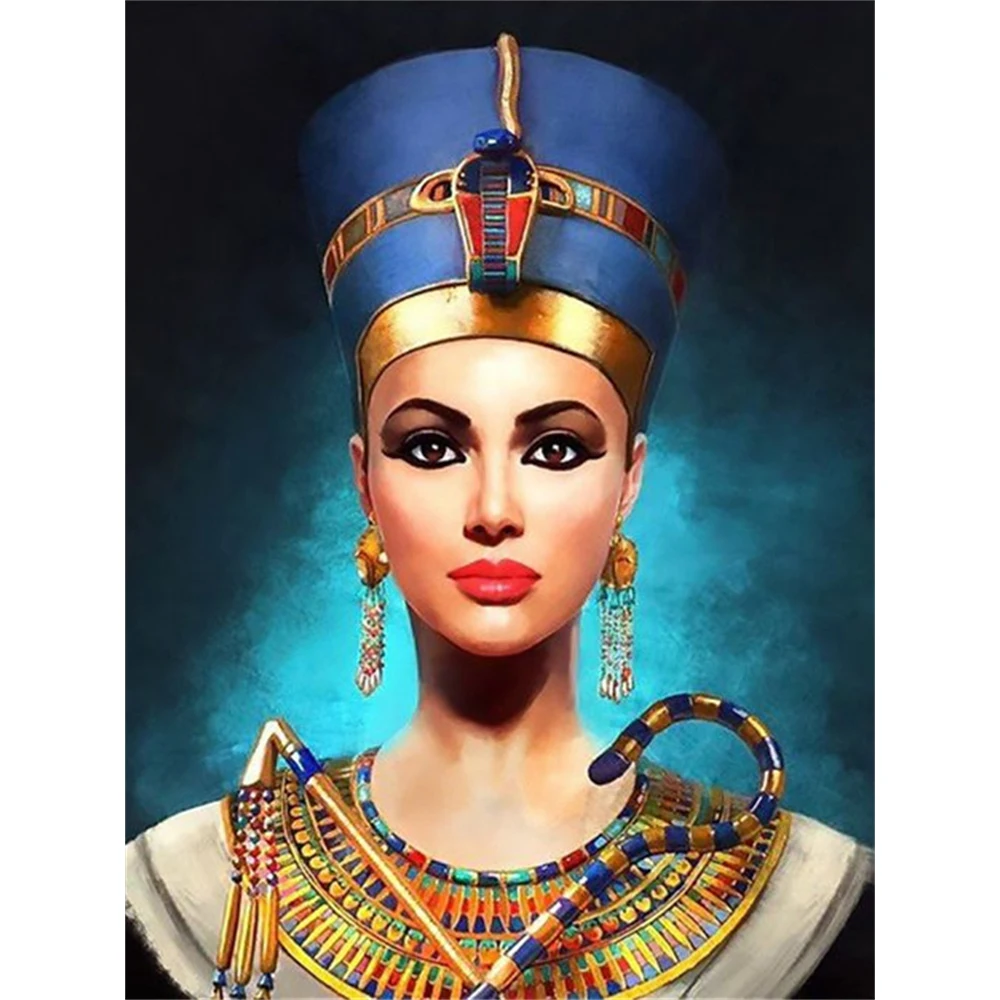 Cleopatra Portrait Cross Stitch Kit - 150x150 Stitch, 26x26cm With Egyptian Cotton Thread