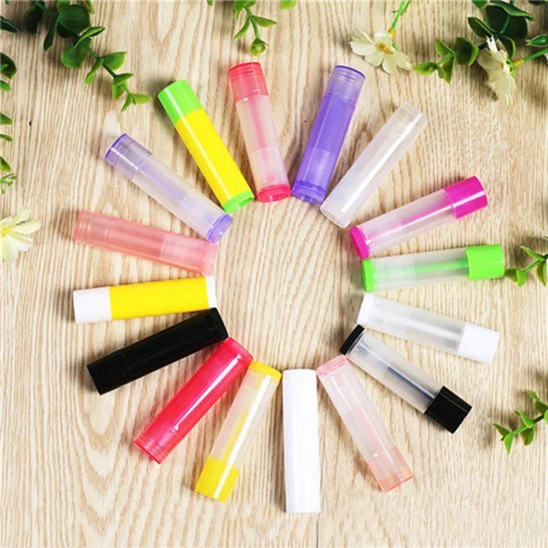 

50pcs 5g/5ml Plastic Lipstick Tube Lip Balm Vials Empty Cosmetic Containers Solid Glue Stick Transparent Travel Sample Bottles