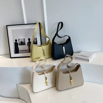 Linke Seite einfache Leder Umhängetasche für Frauen Mini niedlichen Trend Handtaschen und Geldbörse Lady Y2k einfarbige Umhängetaschen — изображение 5