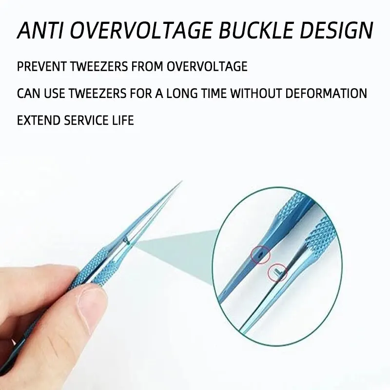 Phone Repair Tweezers 1PC Fingerprint Titanium Alloy Fine Tip
