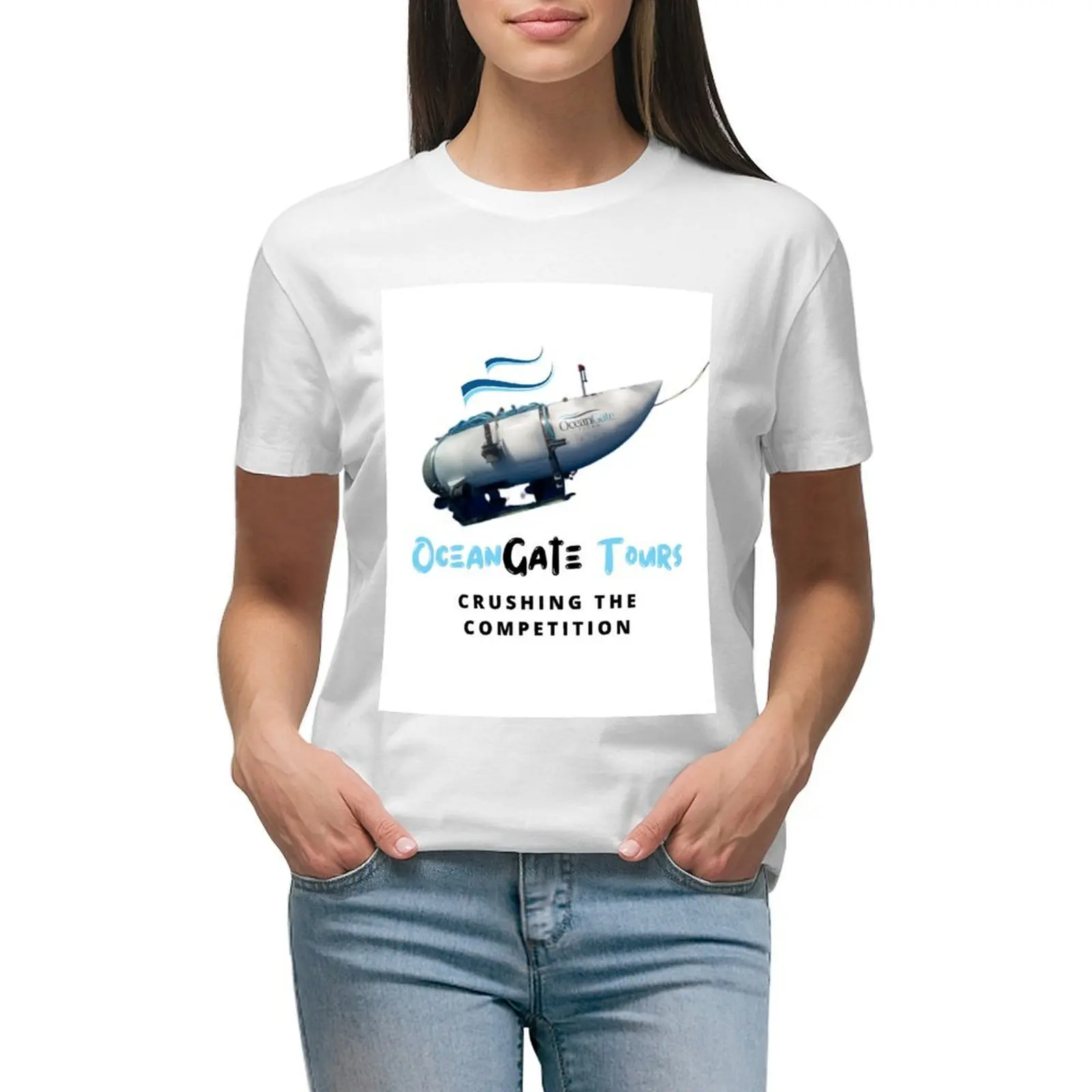

OceanGate Tours - Crushing the Competition T-shirt summer top Short sleeve tee Top Women