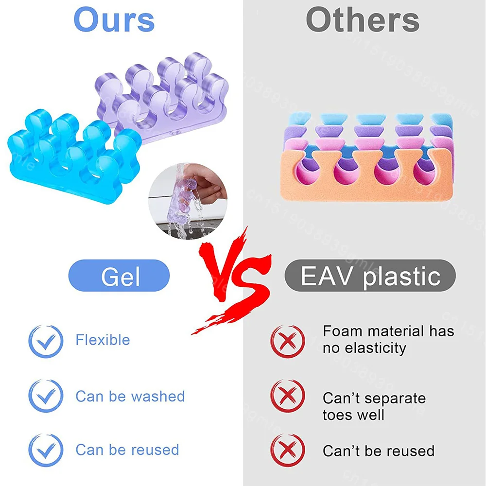 1Pair Soft Silicone Toe Separator Elastic Bunion Hallux Valgus Corrector Silica Gel Foot Toe Spreader Separator Foot Care Tool