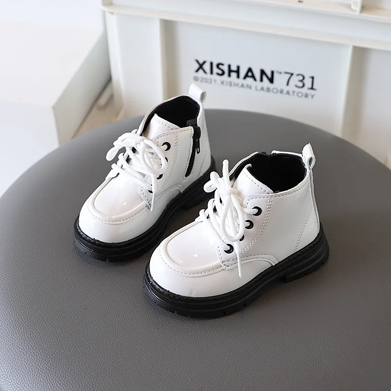 Black White Kids Classic Ankle Boots