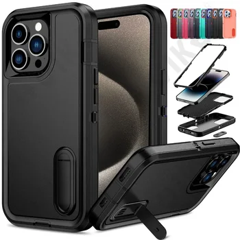 Case For iPhone 17 Air 16 11 13 12 14 15 Pro Max XS XR 8 Plus Heavy Duty Shockproof Anti-Scratch Protective with Kickstand Cover 1