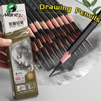 12pcs Marie's Charcoal Pencils,Extra Soft/Soft/Medium Art Graphite Pencils Set for Drawing,Sketching,Shading,forArtists,Adults 1