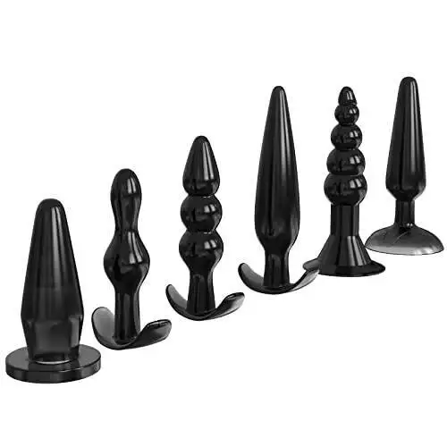 Butt 6-Piece Plug Silicone Trainer Set Beginner Anal Games Advanced Player Products Sex Toys