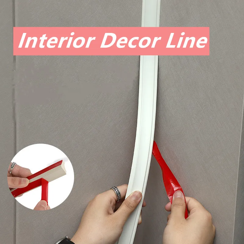 NBR Soft Self-Adhesive Wall Gap Decorative Line Wall Interior Gap Decor Strip Home Waterproof Dustproof Ceiling Baseboard Strip