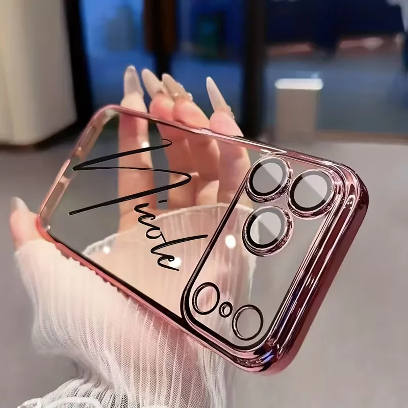 Personalized Customized Name Personalized Plating Transparent TPU Phone Case for