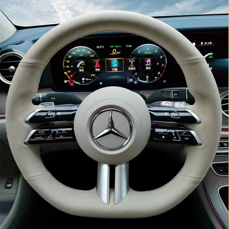 

DIY Hand Sewn Leather Carbon fiber Car Steering Wheel Cover for Mercedes-Benz C-Class C260L C200 E260 E300 S450 E350L