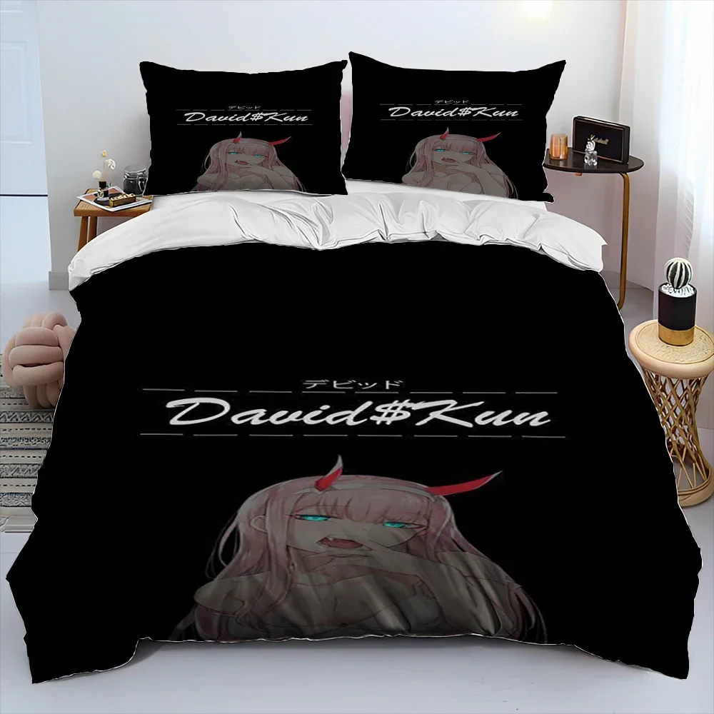 Zero Two DARLING In The FRANXX Cartoon-Bettwäsche-Set, Bettbezug, Bett-Set, Bettbezug, Kissenbezug, Queen-Size-Bettwäsche-Set – Detail 19