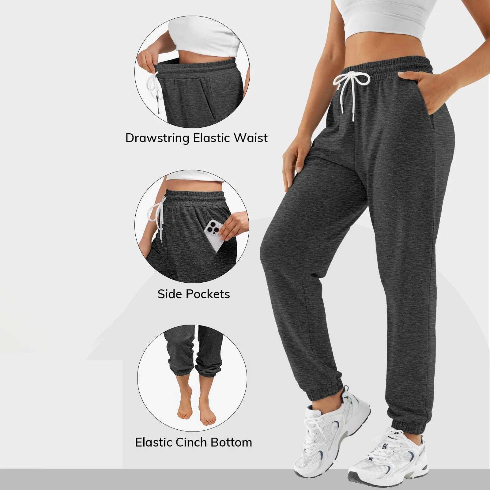 Womens Loose Sport Pant Sweatpants Drawstring Elastic Waistband unning Dance Trousers PSport Jogging Tracksuit Exercise Pants