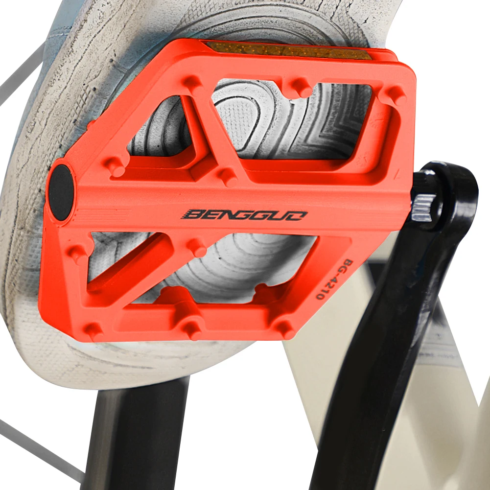 Double DU Bearing Nylon Bicycle Pedals with Reflector Ultralight Bike Pedals Waterproof Cycling Platform Pedals Bike Accessories
