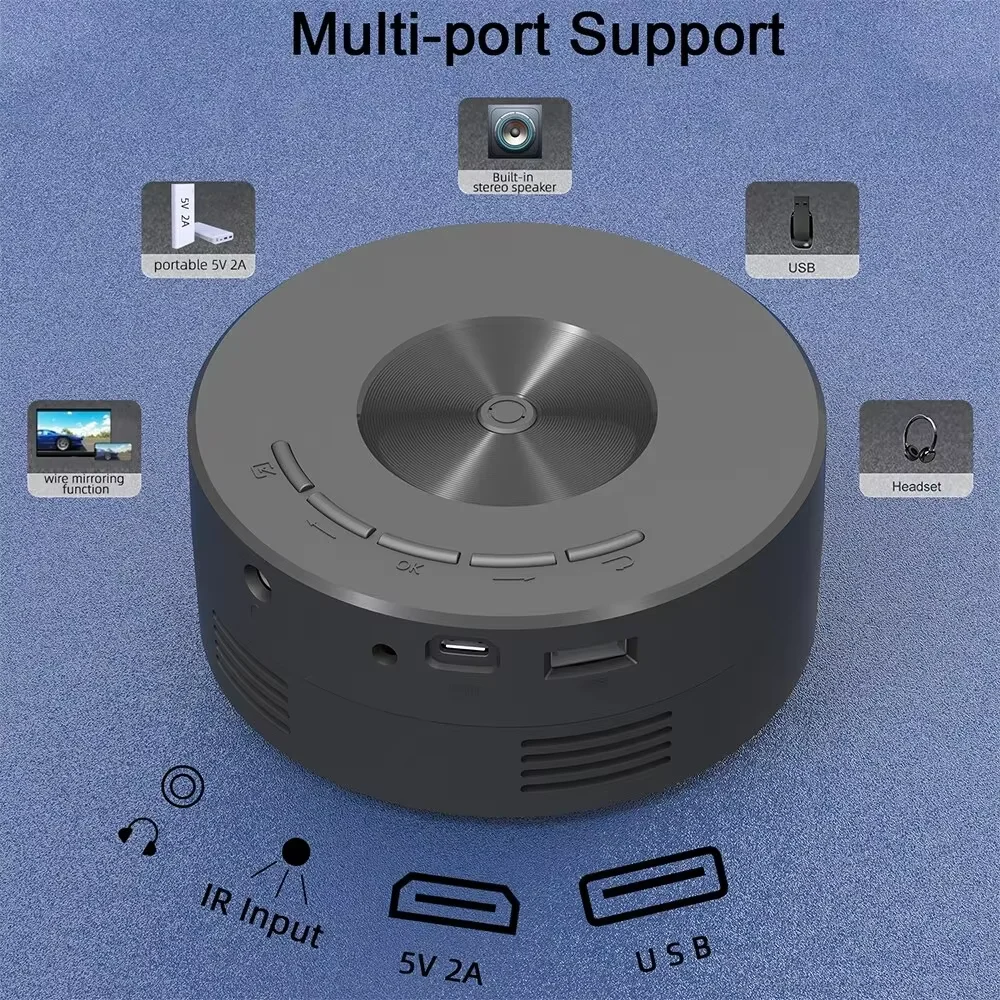 Portable Projector YT200 Home Projector Low Noise LCD Mini Portable Children's Wireless Mobile Phone Same Screen Projection