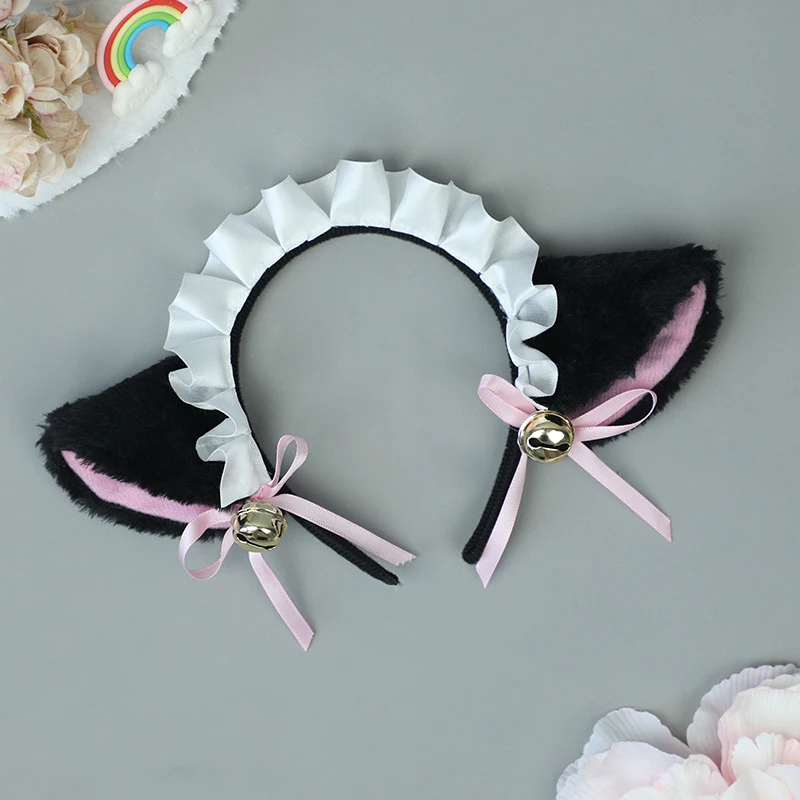 Fascia Per Capelli Con Orecchie Da Gattino E Coda In Tessuto, Costume Carino Per Ragazze, Accessorio Cosplay E Feste A Tema - 6