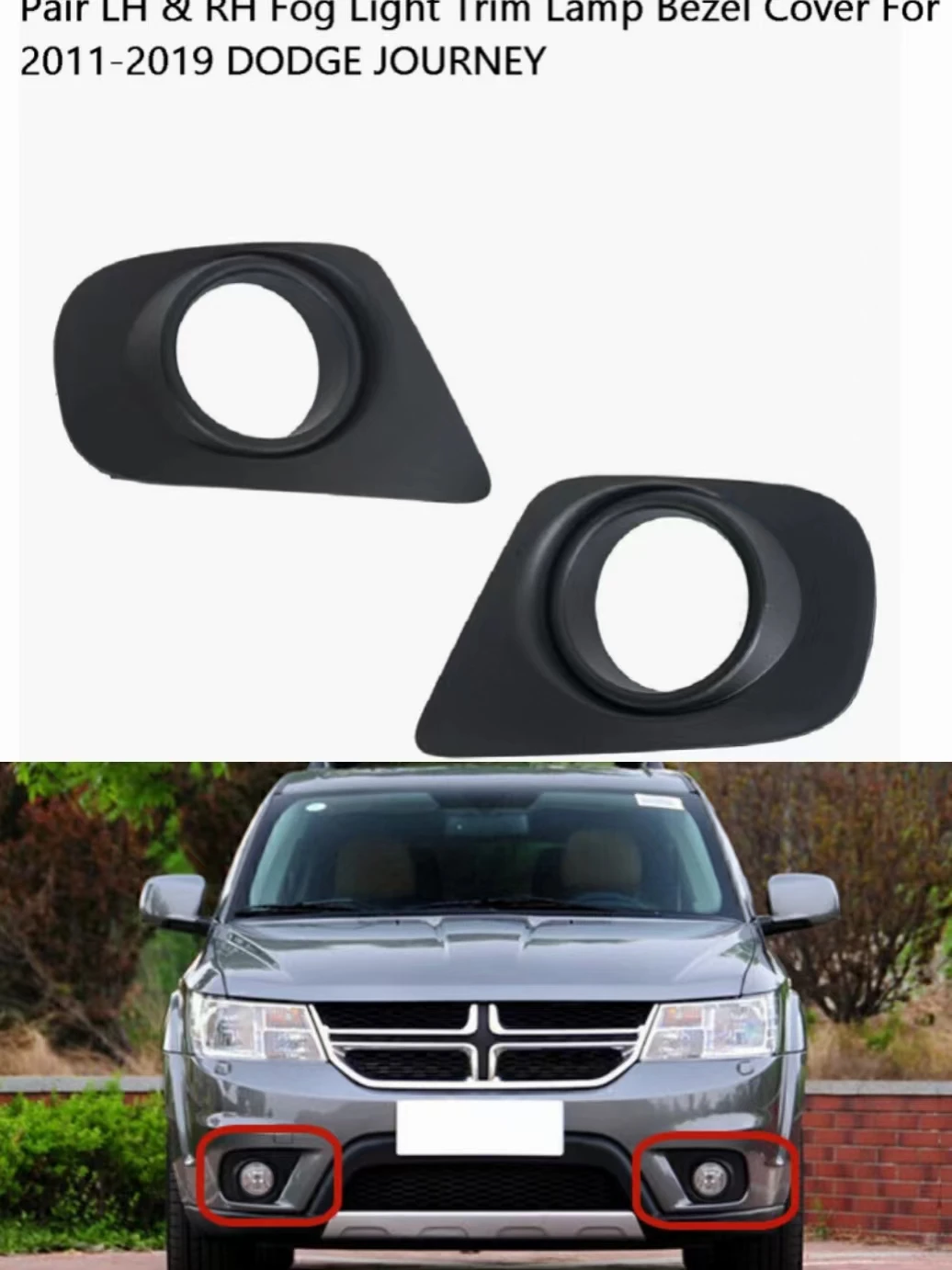 Pair Fog Light Cover For Dodge Journey 2011-18 68088687AA  68088686AA Car  Fog Light Cover Bezel Trim