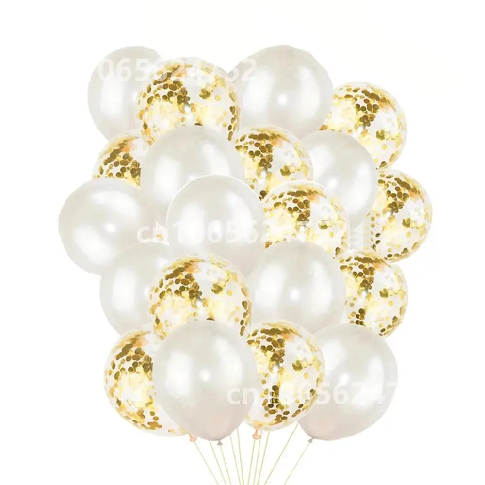 

10/20 pieces of 12-inch golden latex confetti balloons - ideal for birthday party, wedding, baby shower decoration