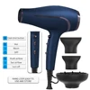 1800W Professional Negative Ions Hair Dryer Blowdryer for Salon High Speed Powerful Wind 6 Gears Low Noise Blower with 3 Nozzles 3