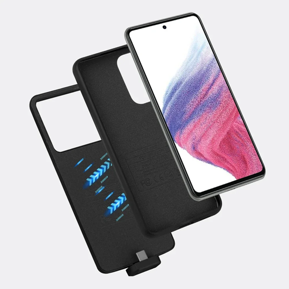 배터리 충전기 커버, 삼성 갤럭시 A53 5G 배터리 케이스, 5000mAh 마그네틱 충전 커버, 삼성 A53 보조배터리 케이스