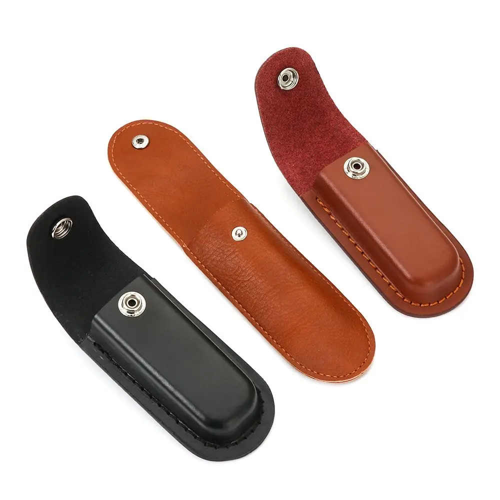 1PC Brown Fold Knife Cover Tool Flashlight Belt Loop Case Holder Leather Sheath Pocket Hunt Camp Outdoor Carry Equipment