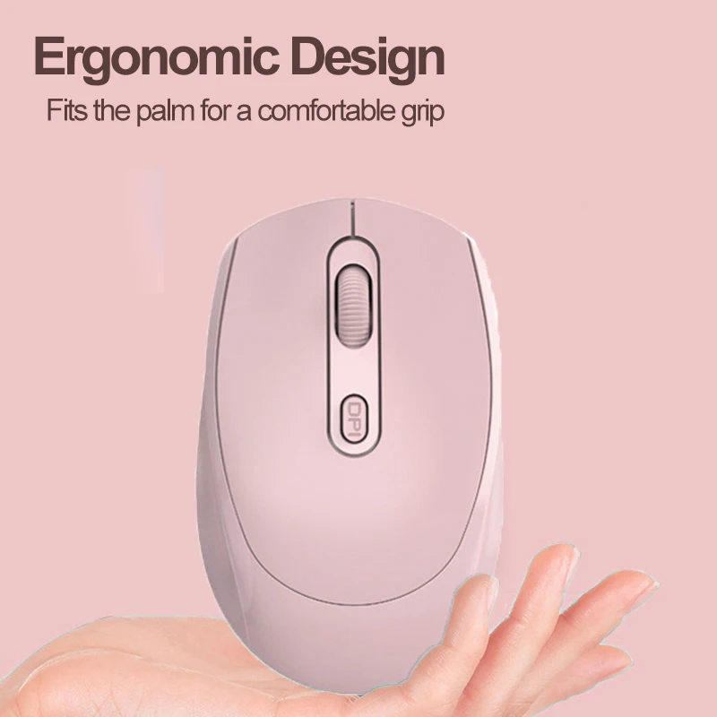 Sleek Dual-Mode Wireless & Bluetooth Silent Ergonomic Mouse with Adjustable DPI