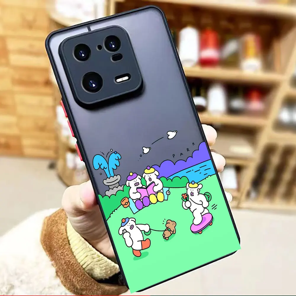 thumbnail image 1 of Funda mate para Xiaomi 13 12 12S 12T 11 11T 10 10T 10S 9 8 6X 5X PRO LITE 5G Funda Coque Capa Shell cerdo blanco conejo dibujos animados, 1 of 5