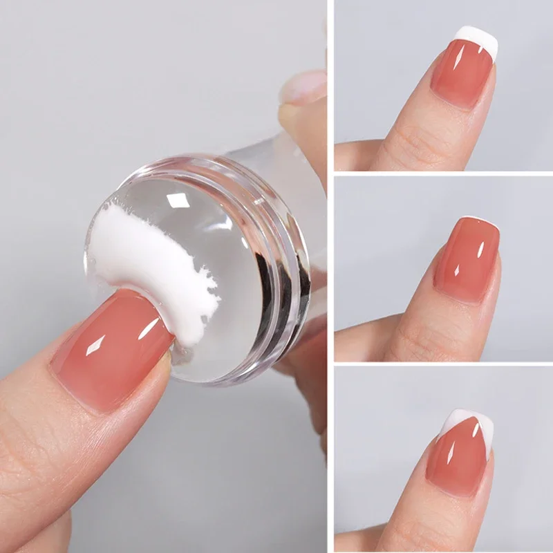 네일 스탬프 플레이트 퓨어 클리어 젤리 네일 아트 스탬퍼 스크레이퍼 세트 인쇄 실리콘 마시멜로 디자인 매니큐어 액세서리 도구