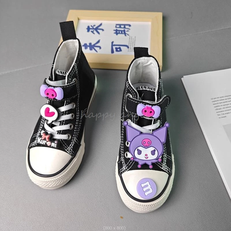 Lovely Kuromi Melody Children Canvas Shoes Girls Running Sneakers
