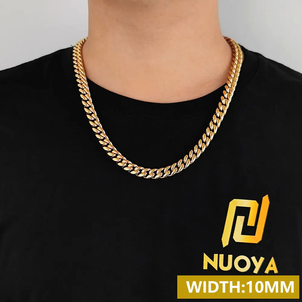 【60cm】【50cm】【10mm】【18K刻印あり】【Miami Cuban】 10mm Miami Cuban Link 18k Chain