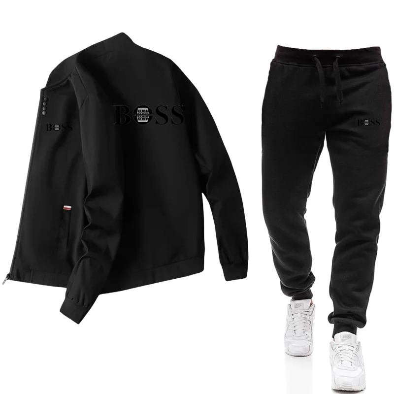 thumbnail image 1 of Conjunto de chaqueta informal con cremallera para hombre, de color sólido chaqueta cómoda, moda popular, primavera y otoño, nuevo, 2024, 1 of 5
