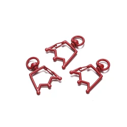 5 - Piece 26mm Crown Ring Lobster Clasp Set for DIY Jewelry and Crafting (Red)
