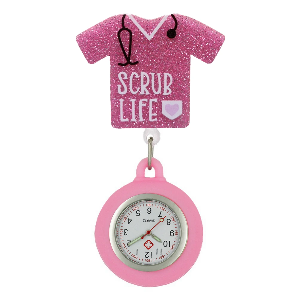 Pocket Watch Hospital Health Care Shiny Heart Medical Icons Cartoon Lovely Nurse Doctor Clip Pocket Watches Hang Clock Gift pocket watch