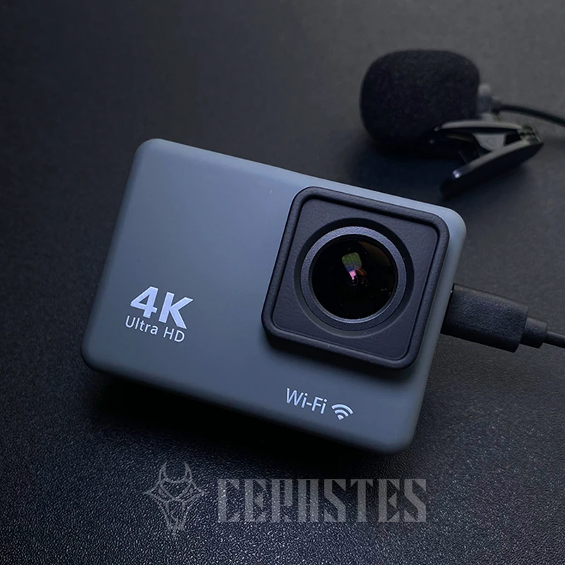 CERASTES Action Camera 4K60FPS with wifi remote control, electronic image stabilization, suitable for diving and outdoor sports. 4