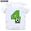 Football Number Bow Print Funny Boys Clothes 1 2 3 4 5 6 7 8 9 Years Birthday Soccer Cartoon Kids T shirt Baby Girls T-Shirts 4