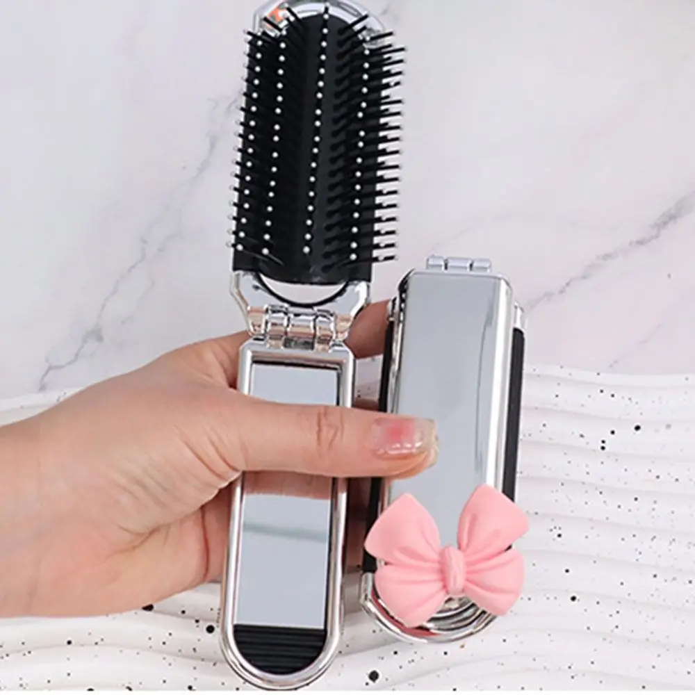 

Мини Щетка для волос карманная щетка для волос с зеркалом для девочек маленькая портативная Расческа для путешествий размер складная щетка для волос