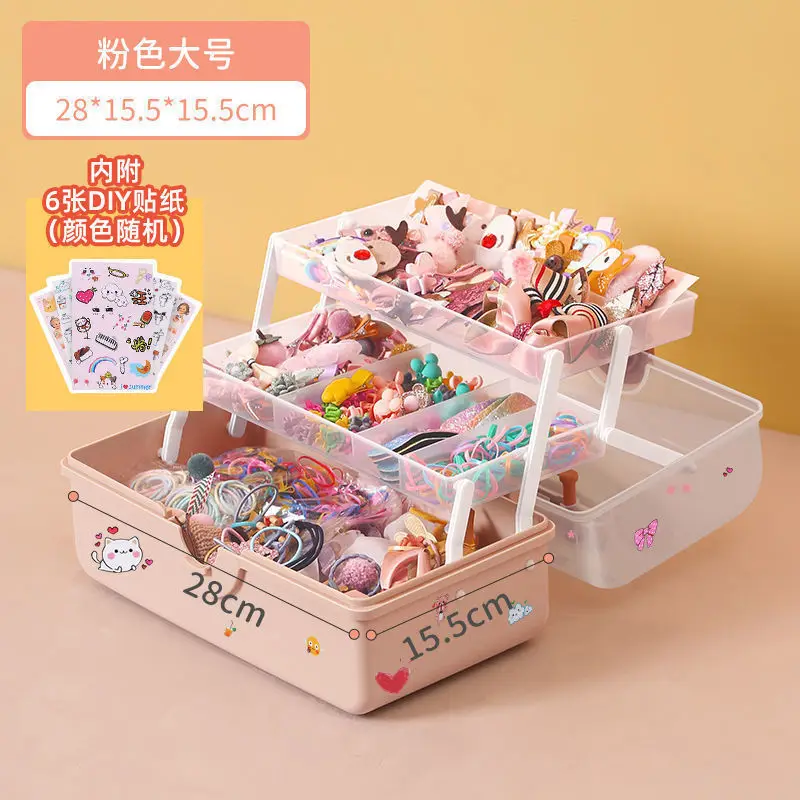 Multi-layer Cute Children's Hair Accessories Organizer Box Foldable Girl  Jewelry Case Head Rope Headband Display Rack Hot - AliExpress