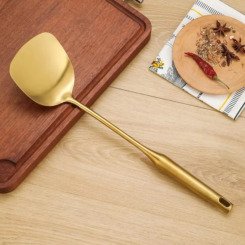 Gold Stainless Steel Kitchenware Set: Elegant Cooking and Serving Utensils