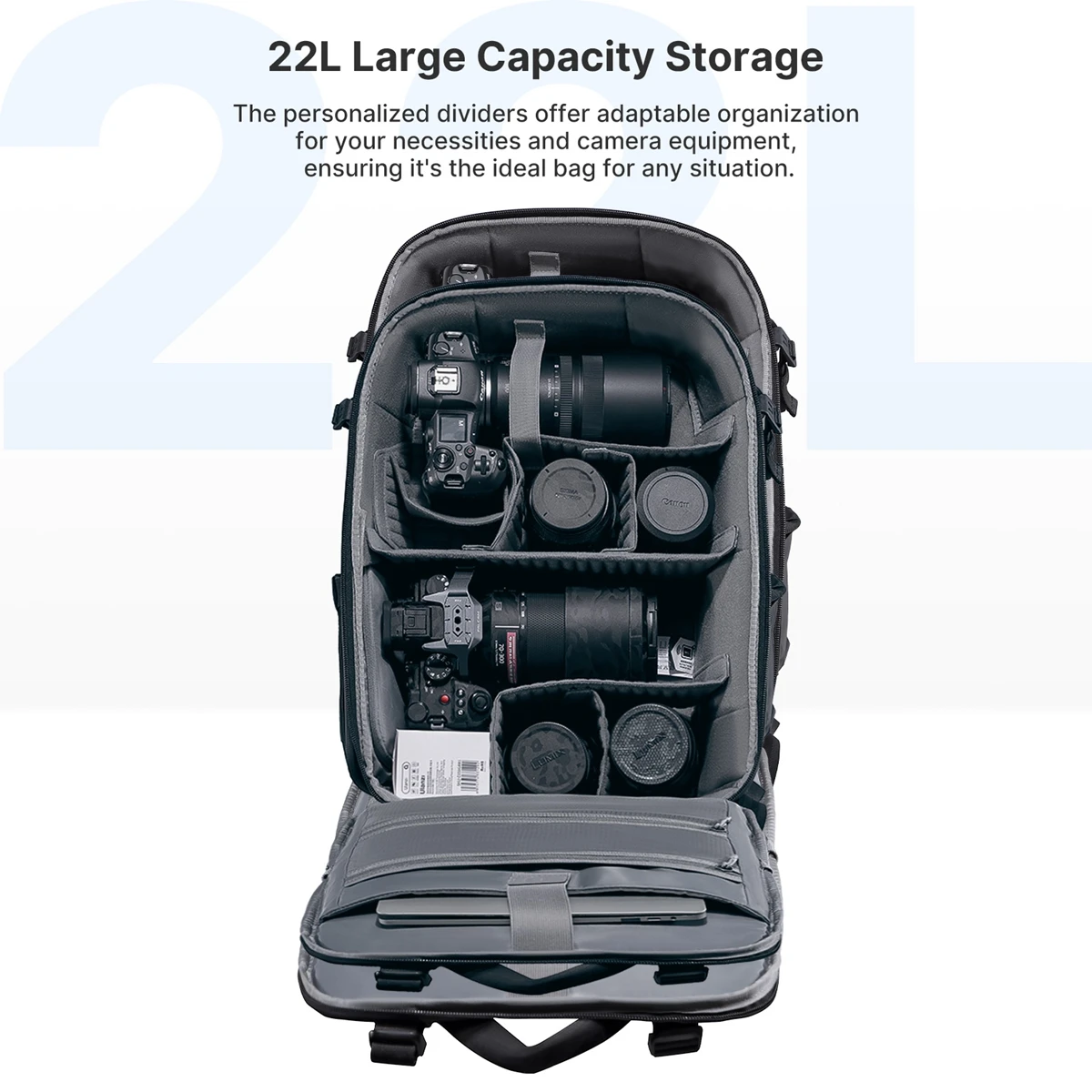 Ulanzi BP09 Camera Backpack 22L Large Photography Backpack Professional Waterproof Camera Bag for Canon/Nikon/Sony/DJI Drone