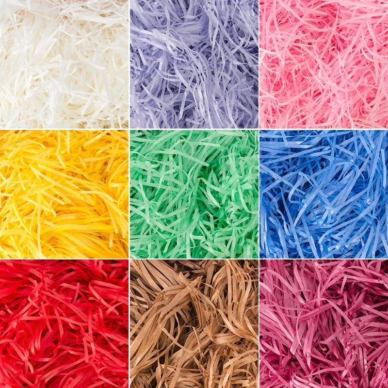Decorative Raffia Paper Crumpled And Shredded Paper Color Crumpled Party Craft Gift Box Decoration Filling Material