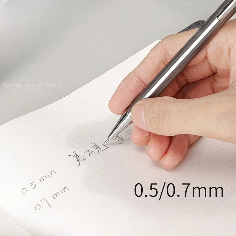 Mechanical Pencils 1pcs Mechanical Pencil 0.5/0.7mm Pencil Metal Rod Automatic Pen Lead Refill Student Stationery
