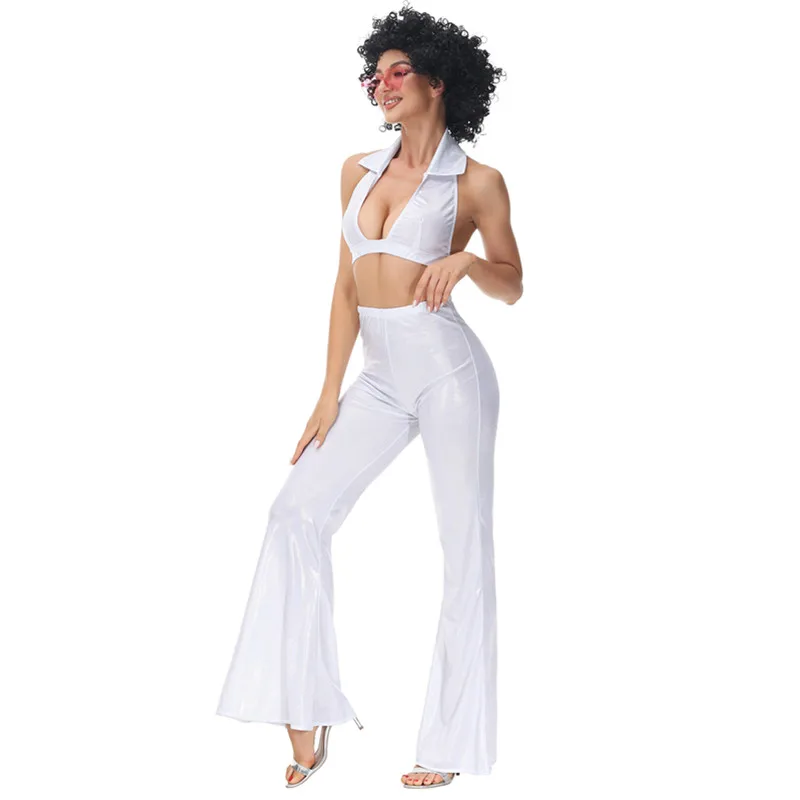

Halloween Peace Love Funny 60s 70s Disco Stage Performance Costume Vintage Hippie Singer Cosplay Dress