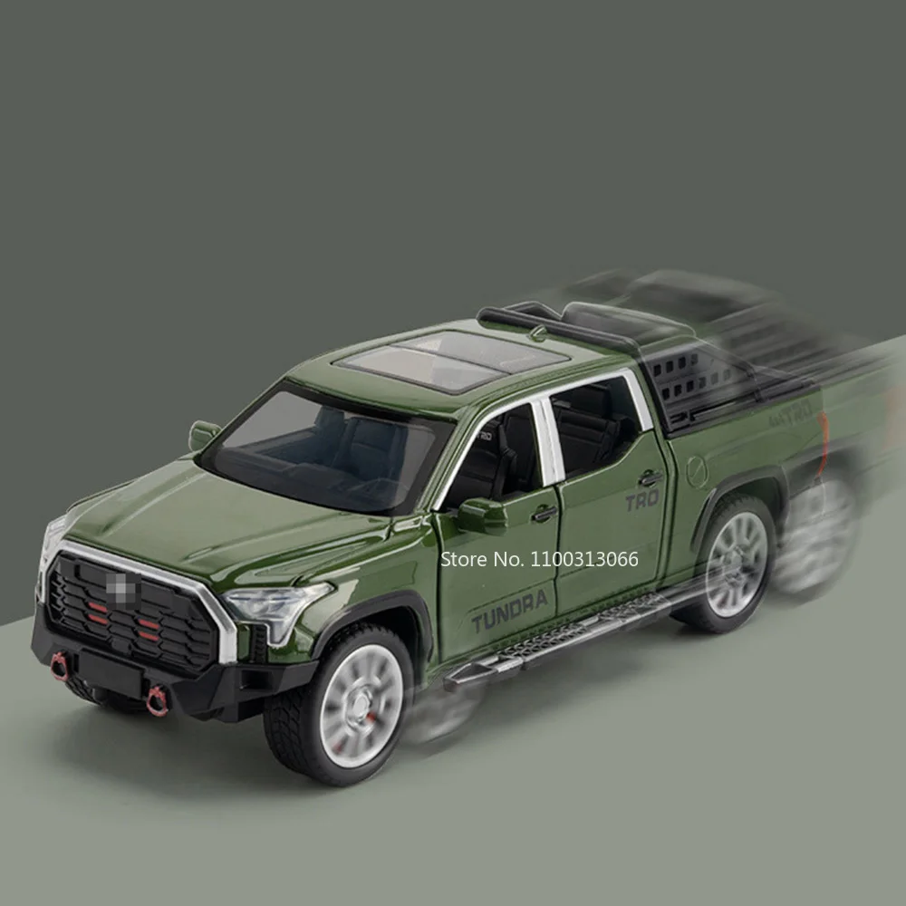 

Модель автомобиля TUNDRA TRD 4X4 в масштабе 1/32, украшение автомобиля с колесом, украшение, игрушки с фотографией, модель автомобиля для мальчиков, праздничный подарок
