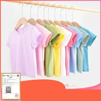 Summer Girls T Shirts Yellow Red Short Sleeve Baby Boy T Shirt White Tee Shirt Cotton Girls Tops For Children Clothes 1