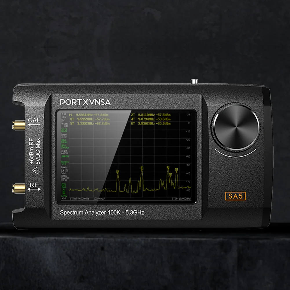 휴대용 스펙트럼 분석기 2 in 1 신호 발생기 100kHz5.3GHz 휴대용 스펙트럼 분석기 5000mAh 배터리(32GB 카드 포함)