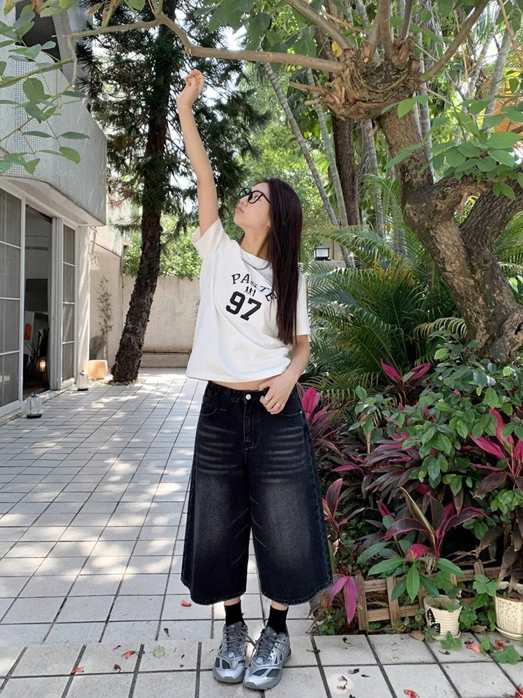 รูปสินค้า กางเกงยีนส์เอวสูง แฟชั่นย้อนยุค ใส่สบาย ยืดหยุ่น
