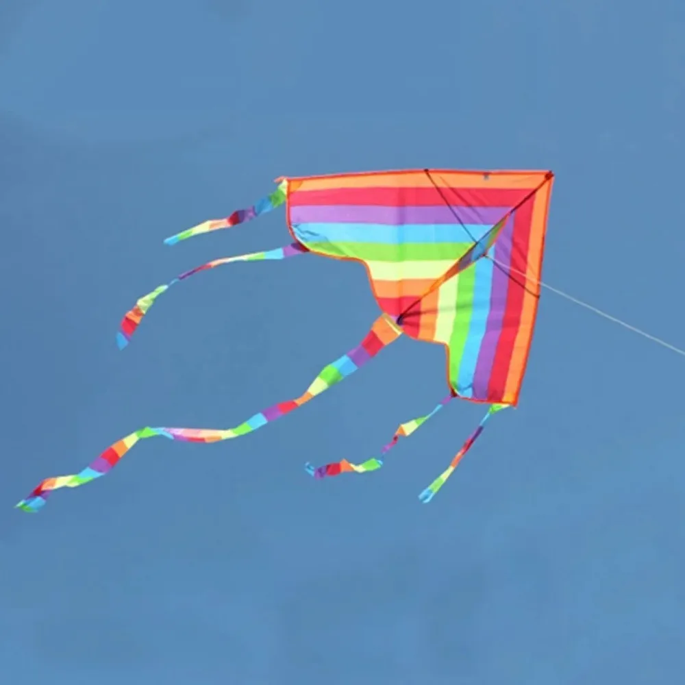 Colorful rainbow kite Easy Fly Colorful Rainbow Kite Outdoor Fun Sports Beach Kids Children Outdoor Toys Kites