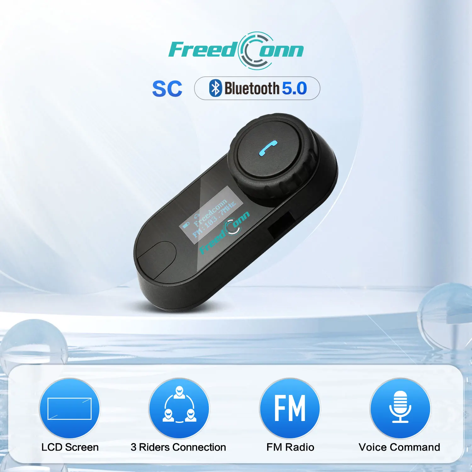Freedconn Tcom Sc Casco Moto Interfono Auricolare Bluetooth Interfono 3 Riders Moto Intercomunicador Fm Radio Music Share