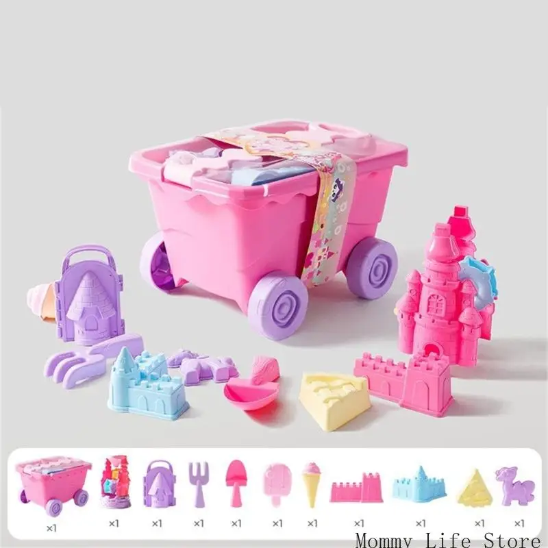 Kreatives Strandspielset aus ABS-Sand, inklusive Eimer, Schaufel und Rechen_voghion.com