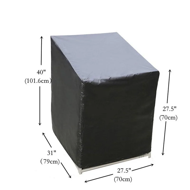 Outdoor Patio Garden Furniture Covers Waterproof Rain Snow Chair Covers Black Chair Dust Proof Cover Storage Bag Organizer