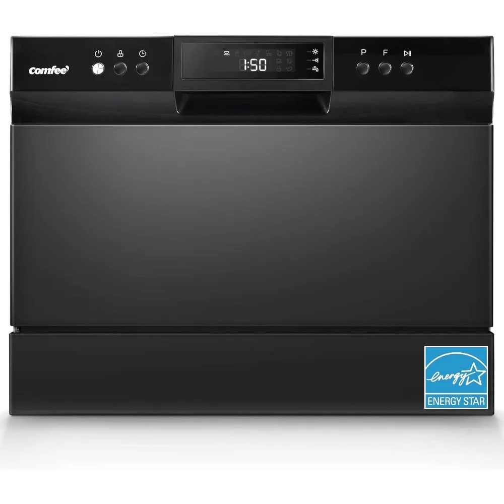 Countertop Dishwasher, Energy Star Portable Dishwasher, 6 Place Settings & 8 Washing Programs, Speed, Baby-Care, Glass