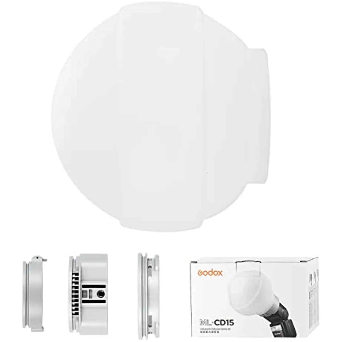 Cúpula de Difusão Godox Ml-cd15 v1 Ad200pro V860iii V850ii Tt685ii Tt600 Tt520ii Ad200 Ml30 Ml30bi Ml60 Ml60bi Ad300pro